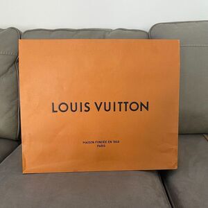 Louis Vuitton Orange Paper Shopping Bag‎ with Ribbon Handle L 19"×H 16"×L 9"